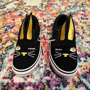 Vans Black and White Slip-On Shoes